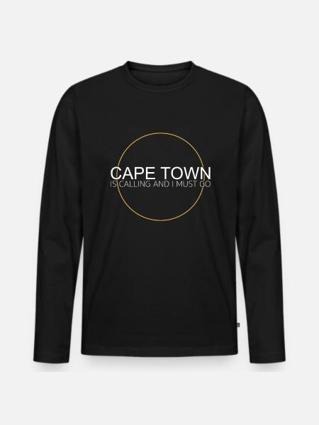 Cape Town Quote - Men's Premium Organic Long Sleeve Shirt - black