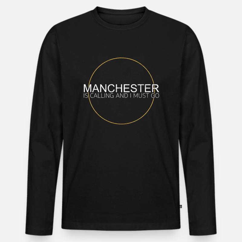 Manchester Spruch - Männer Premium Bio Langarmshirt - Schwarz