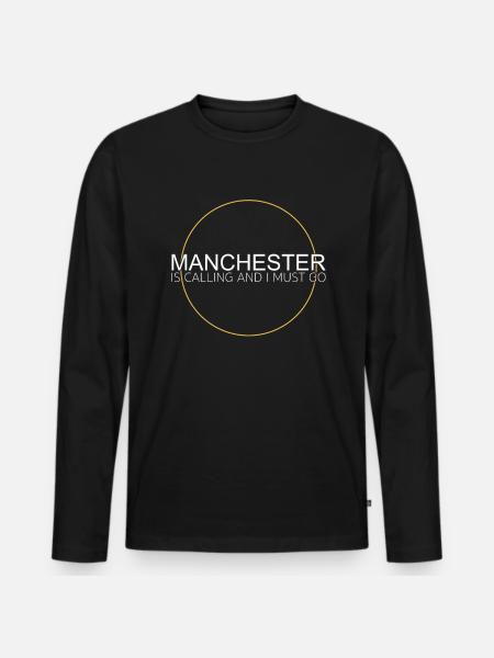 Manchester Quote - Men's Premium Organic Long Sleeve Shirt - black