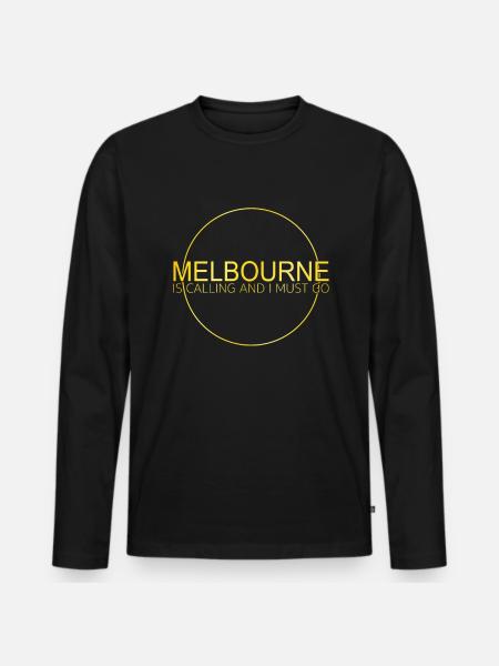 Melbourne Quote - Men's Premium Organic Long Sleeve Shirt - black