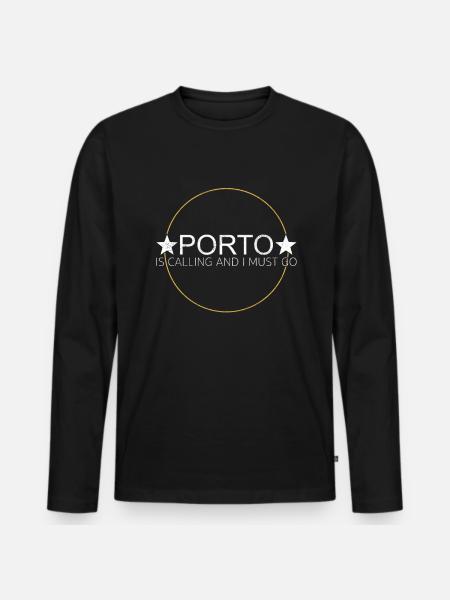 Porto quote - Men's Premium Organic Long Sleeve Shirt - black