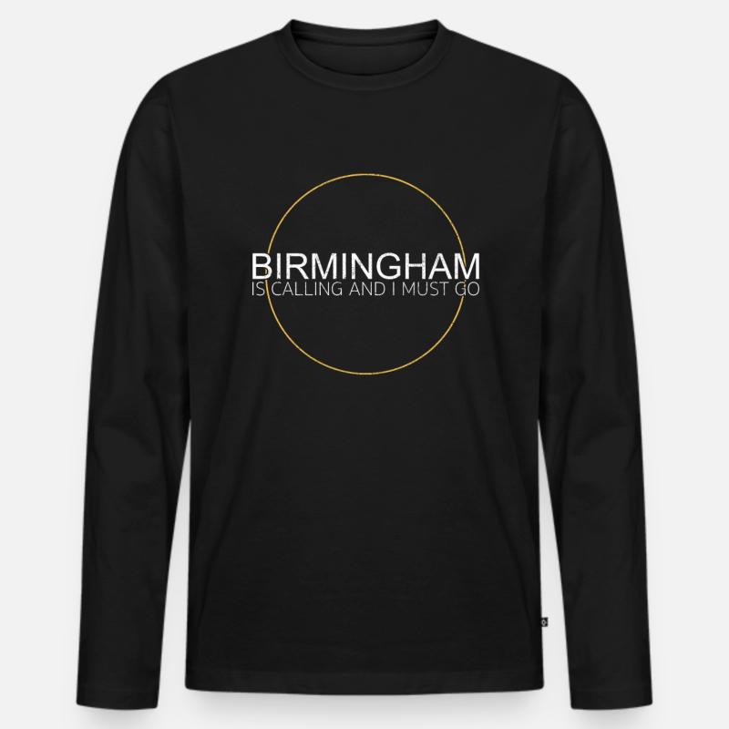 Birmingham Spruch - Männer Premium Bio Langarmshirt - Schwarz