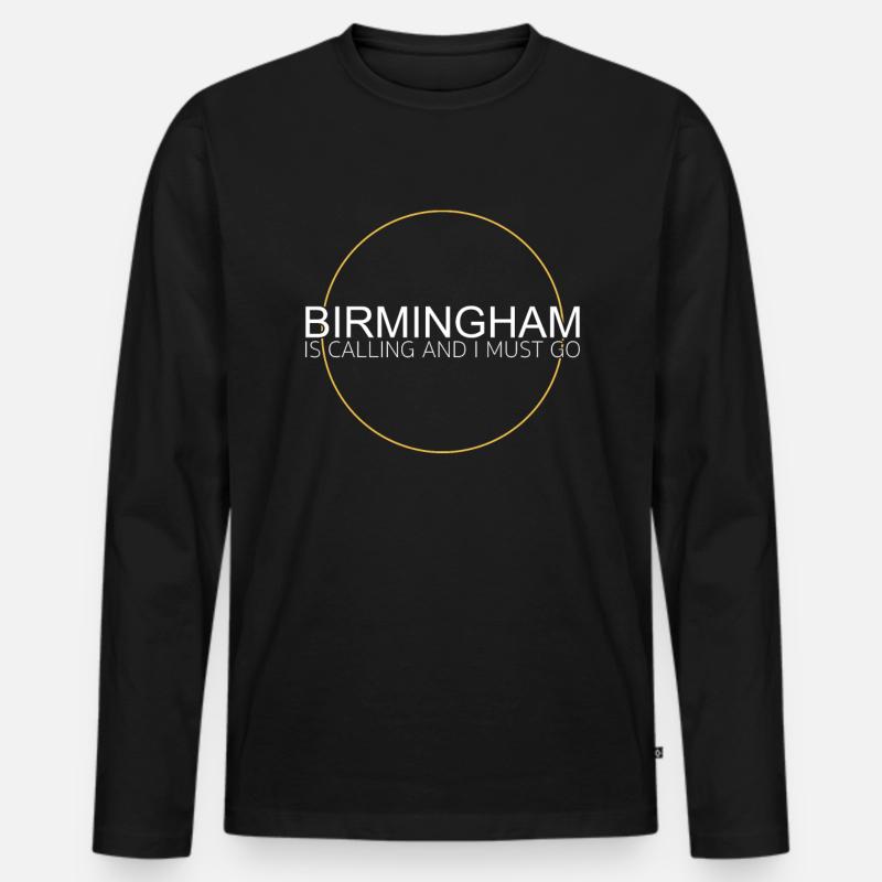 Birmingham Spruch - Männer Premium Bio Langarmshirt - Schwarz