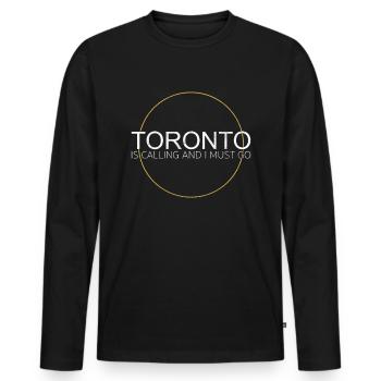 Toronto Quote - Men's Premium Organic Long Sleeve Shirt - black - Front - Nico (187cm)