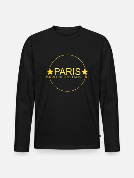 Citation Paris - T-shirt manches longues Premium bio Homme - noir