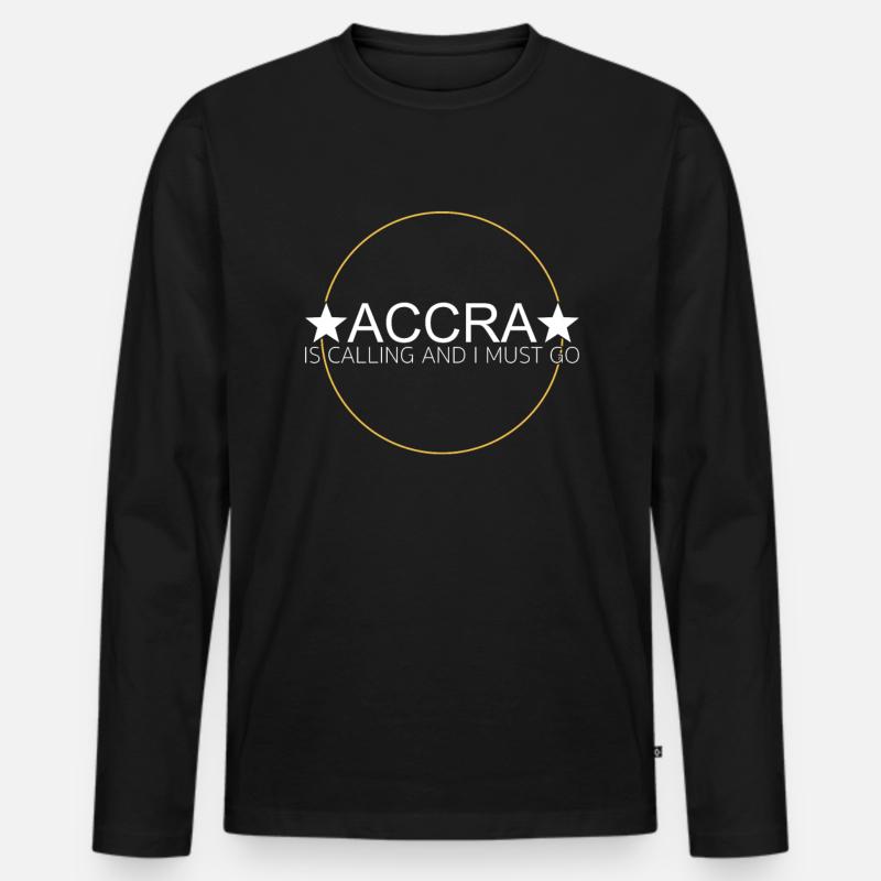 Accra Spruch - Männer Premium Bio Langarmshirt - Schwarz
