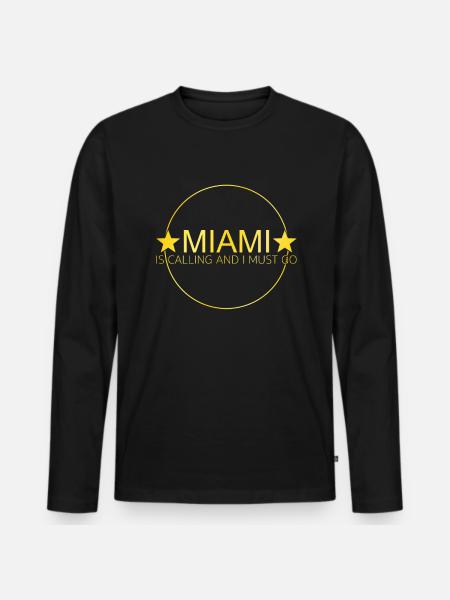 Citation de Miami - T-shirt manches longues Premium bio Homme - noir