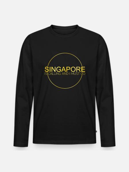 Citation de Singapour - T-shirt manches longues Premium bio Homme - noir