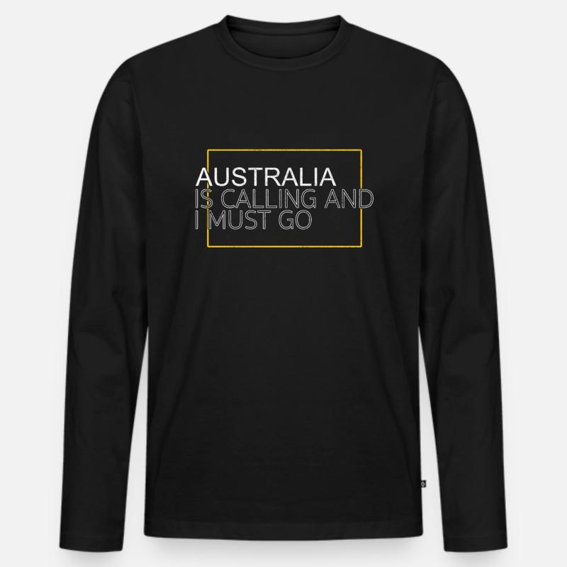 Australien Spruch - Männer Premium Bio Langarmshirt - Schwarz