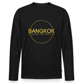 Bangkok quote - Men's Premium Organic Long Sleeve Shirt - black - Front - Nico (187cm)