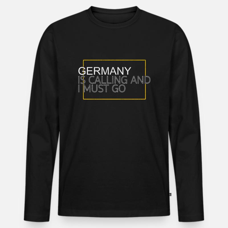 Deutschland Spruch - Männer Premium Bio Langarmshirt - Schwarz