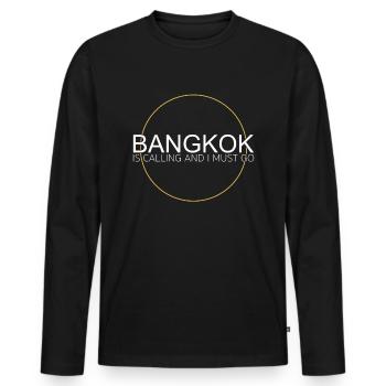 Bangkok quote - Men's Premium Organic Long Sleeve Shirt - black - Front - Nico (187cm)