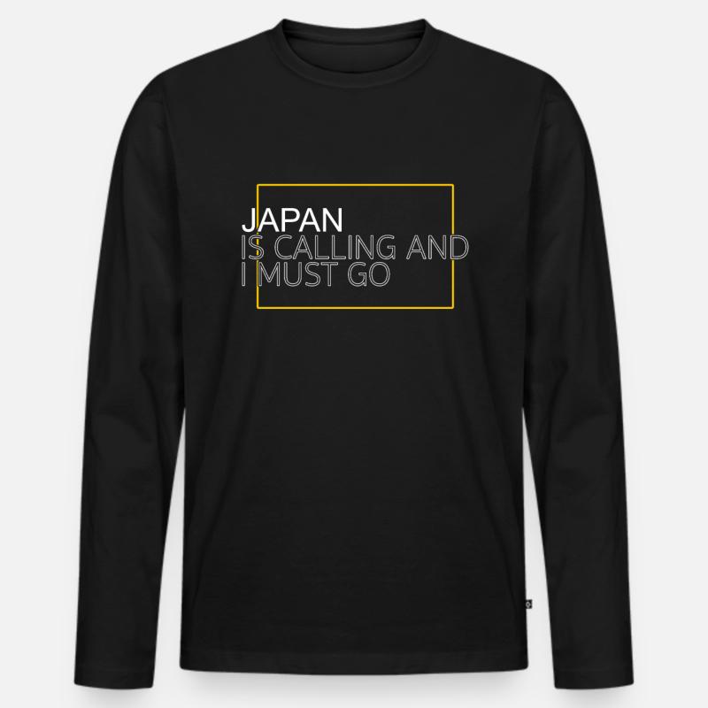 Japan Spruch - Männer Premium Bio Langarmshirt - Schwarz