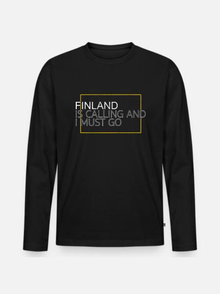 Finland saying - Men's Premium Organic Long Sleeve Shirt - black