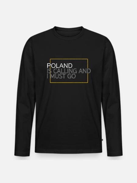 Poland Saying - Men's Premium Organic Long Sleeve Shirt - black