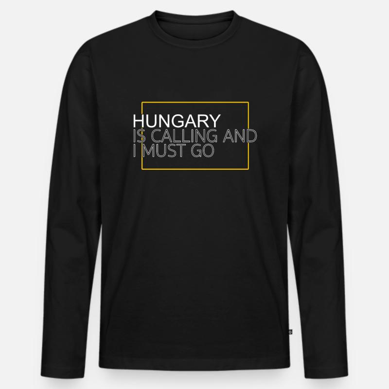 Ungarn Spruch - Männer Premium Bio Langarmshirt - Schwarz