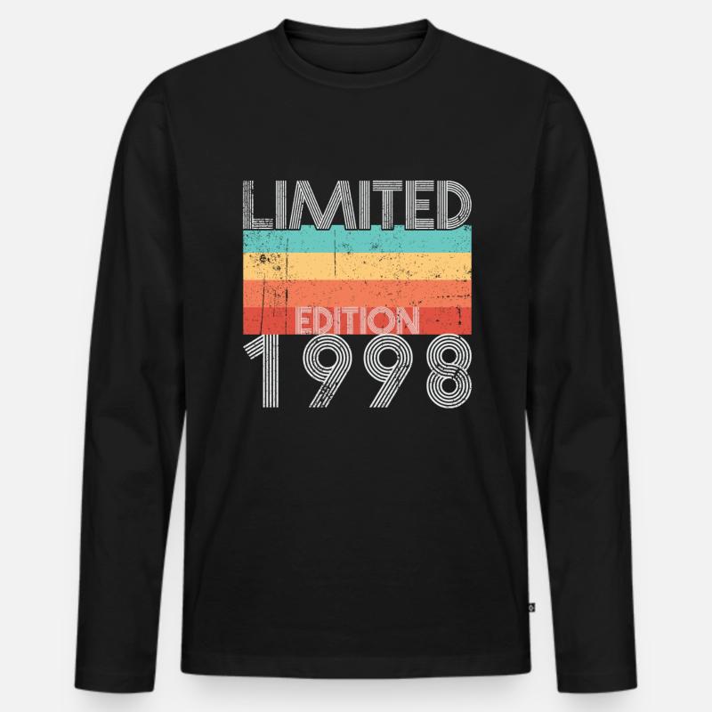 Limited Edition Retro 1998 - Männer Premium Bio Langarmshirt - Schwarz