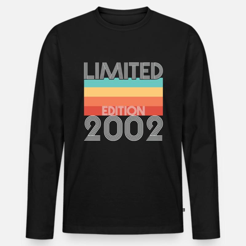 Limited Edition Retro 2002 - Männer Premium Bio Langarmshirt - Schwarz