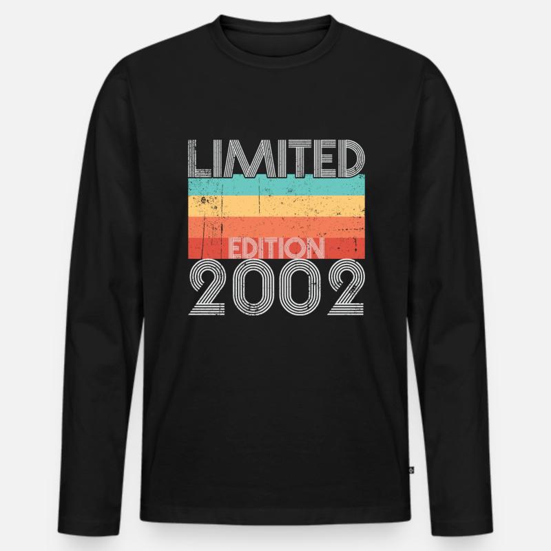 Limited Edition Retro 2002 - Männer Premium Bio Langarmshirt - Schwarz