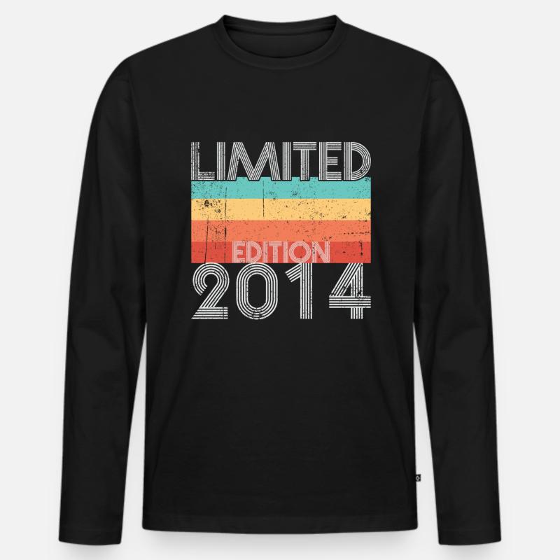 Limited Edition Retro 2014 - Männer Premium Bio Langarmshirt - Schwarz