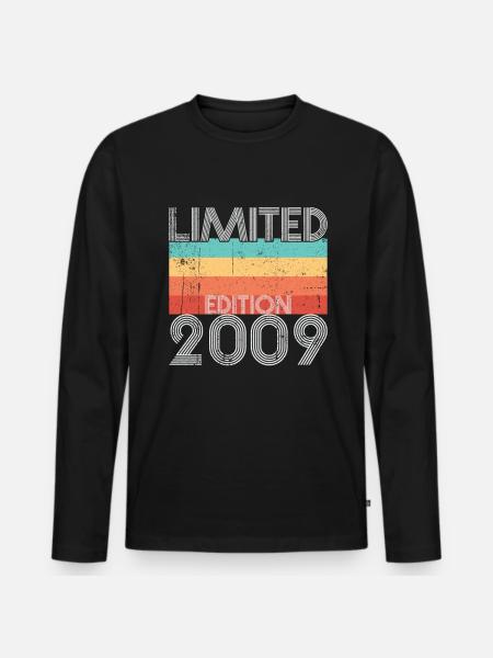 Limited Edition Retro 2009 - Männer Premium Bio Langarmshirt - Schwarz