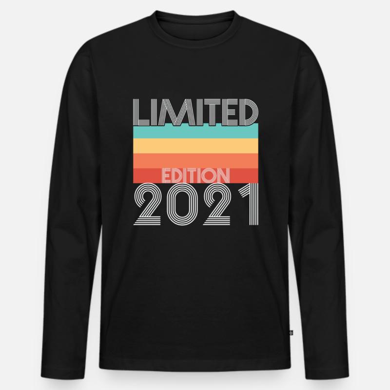 Limited Edition Retro 2021 - Männer Premium Bio Langarmshirt - Schwarz