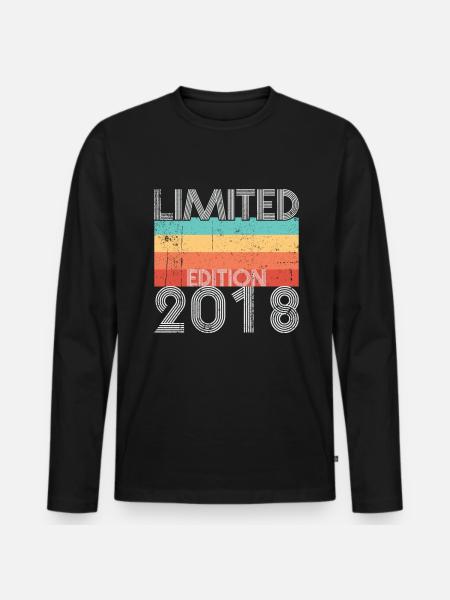 Limited Edition Retro 2018 - Men's Premium Organic Long Sleeve Shirt - black