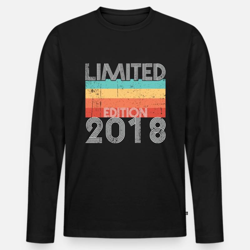 Limited Edition Retro 2018 - Männer Premium Bio Langarmshirt - Schwarz