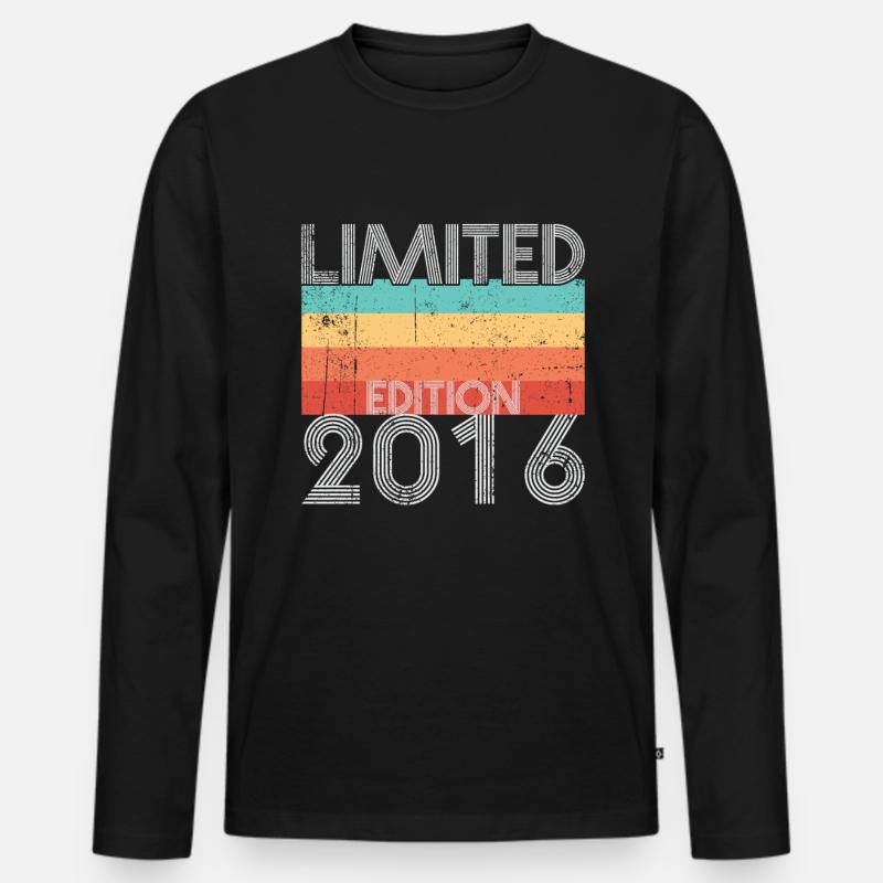Limited Edition Retro 2016 - Männer Premium Bio Langarmshirt - Schwarz