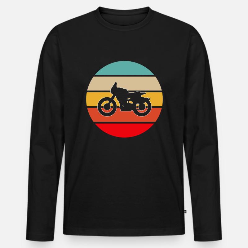 Motorrad retro - Männer Premium Bio Langarmshirt - Schwarz