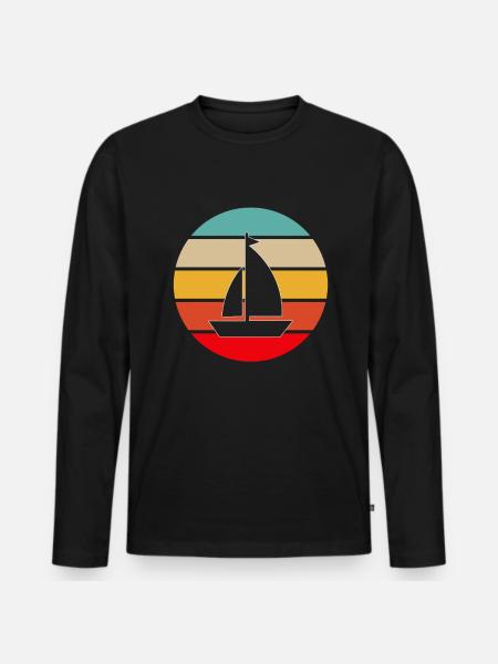 Sailing Retro - Men's Premium Organic Long Sleeve Shirt - black