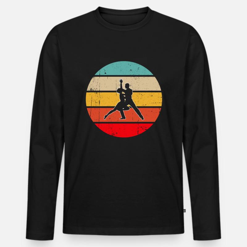 Tanzen Retro - Männer Premium Bio Langarmshirt - Schwarz