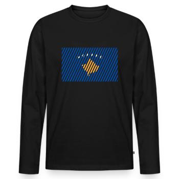 Drapeau du Kosovo - T-shirt manches longues Premium bio Homme - noir - Devant - Nico (187cm)