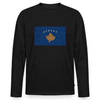 Drapeau du Kosovo - T-shirt manches longues Premium bio Homme - noir - Devant - Nico (187cm)
