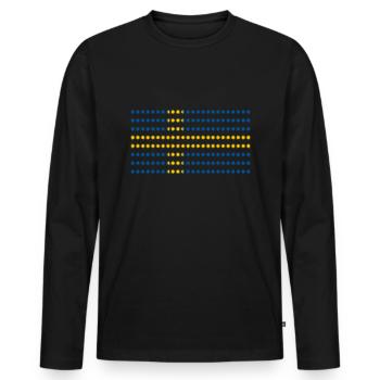 Swedish flag - Men's Premium Organic Long Sleeve Shirt - black - Front - Nico (187cm)
