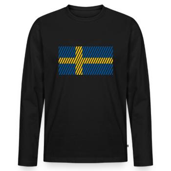 Swedish flag - Men's Premium Organic Long Sleeve Shirt - black - Front - Nico (187cm)