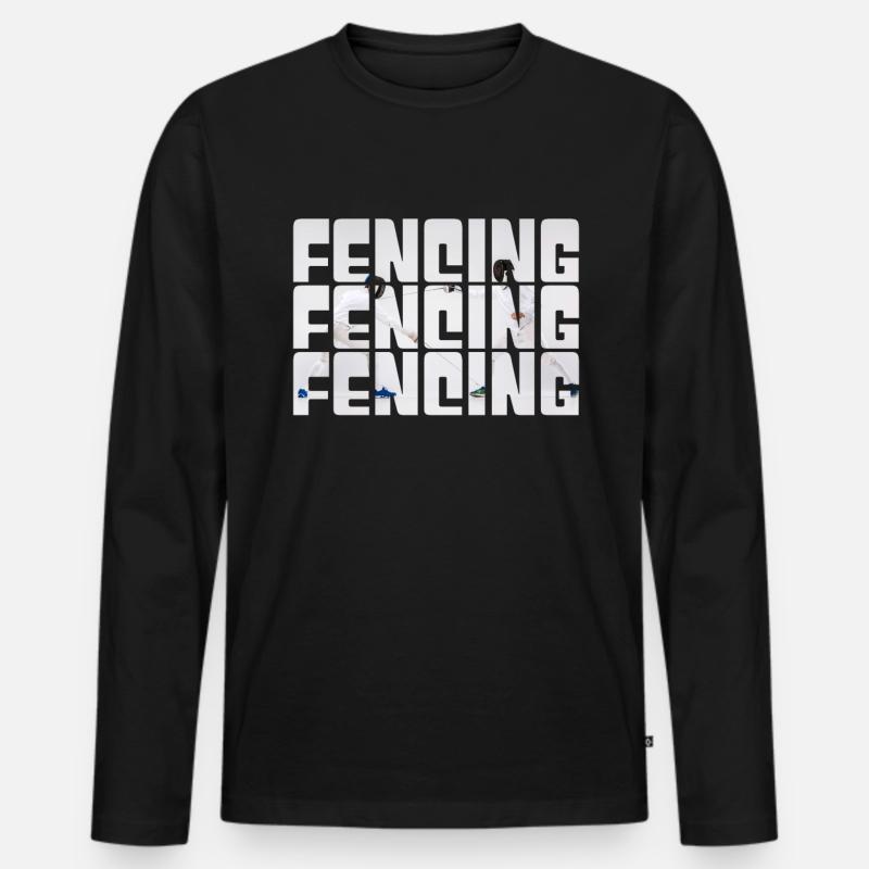 Fechten - Männer Premium Bio Langarmshirt - Schwarz