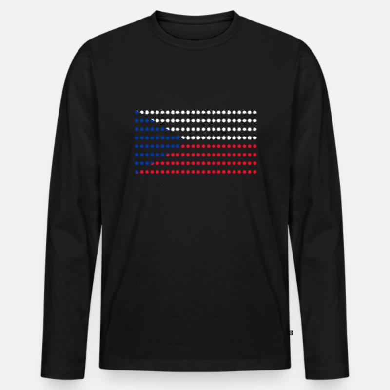 Tschechien Flagge - Männer Premium Bio Langarmshirt - Schwarz
