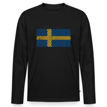 Swedish flag - Men's Premium Organic Long Sleeve Shirt - black - Front - Nico (187cm)