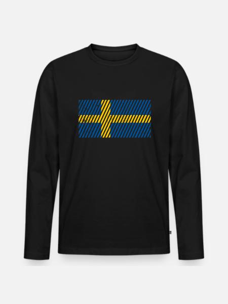 Swedish flag - Men's Premium Organic Long Sleeve Shirt - black