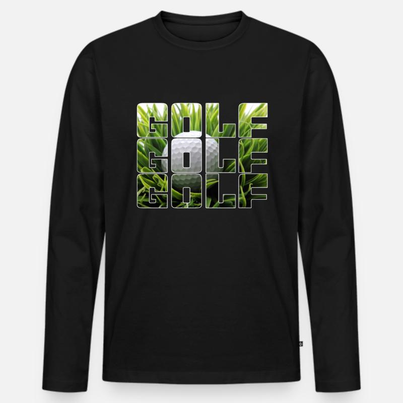 Golf - Männer Premium Bio Langarmshirt - Schwarz