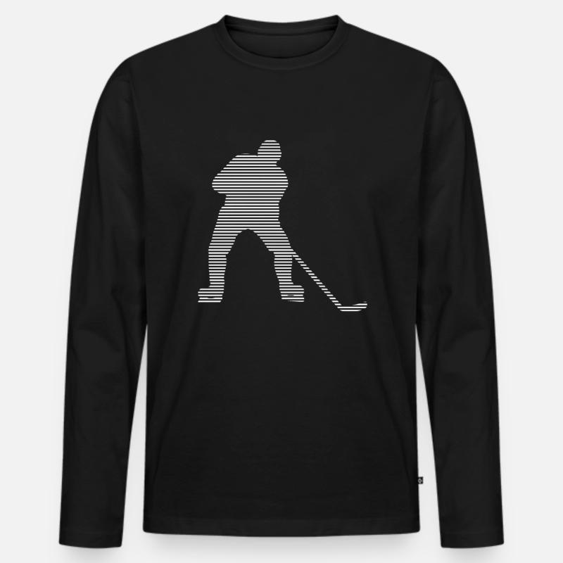 Eishockey - Männer Premium Bio Langarmshirt - Schwarz