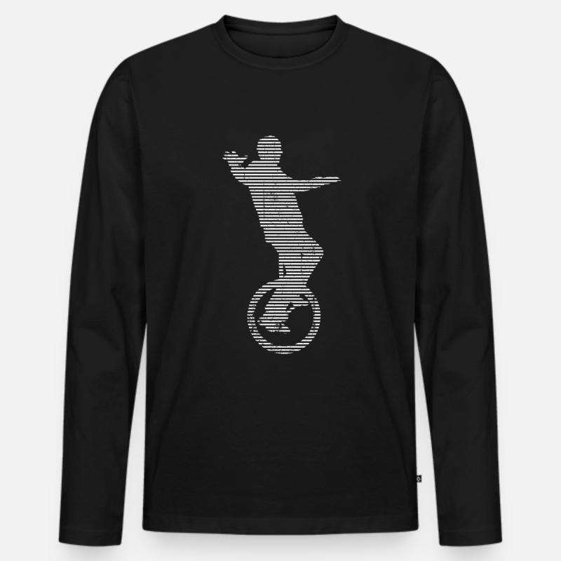 Einrad - Männer Premium Bio Langarmshirt - Schwarz