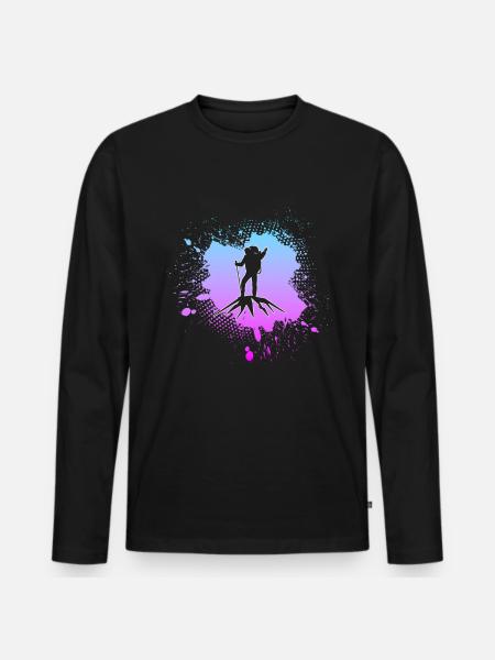 Bergsteigen - Männer Premium Bio Langarmshirt - Schwarz