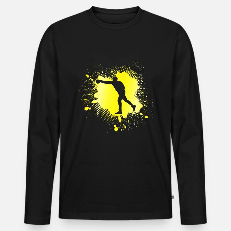 Boxen - Männer Premium Bio Langarmshirt - Schwarz