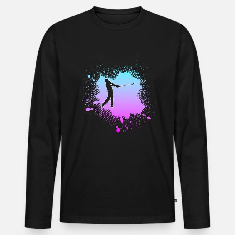 Golf - Männer Premium Bio Langarmshirt - Schwarz