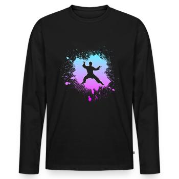 Kampfsport - Männer Premium Bio Langarmshirt - Schwarz - Vorne - Nico (187cm)