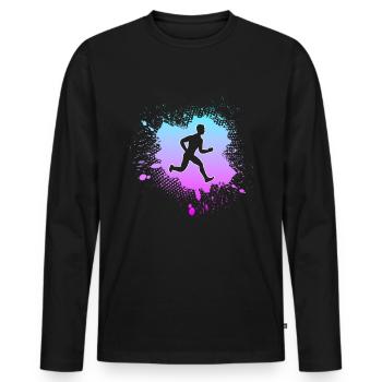 Jog - Men's Premium Organic Long Sleeve Shirt - black - Front - Nico (187cm)