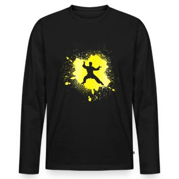 Kampfsport - Männer Premium Bio Langarmshirt - Schwarz - Vorne - Nico (187cm)