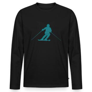 Ski - T-shirt manches longues Premium bio Homme - noir - Devant - Nico (187cm)
